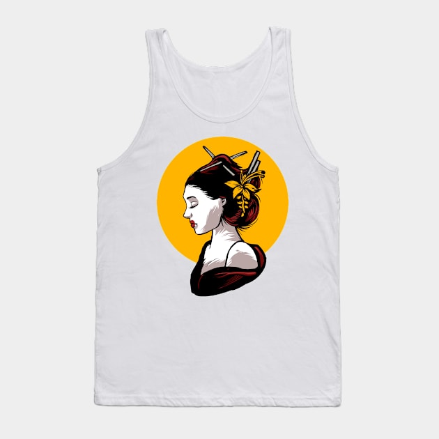 SAD GEISHA WITH KIMONO Tank Top by khamidfarhan182